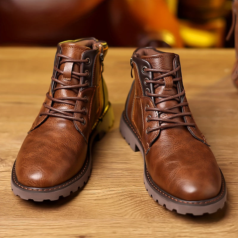 Men’s Leather Zipper Boots | Sleek & Comfortable Fit | Everyday & Smart Wear