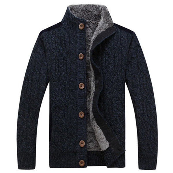 Men’s Plush-Lined Cardigan | Soft Knit & Fleece Interior | Everyday & Layered Wear