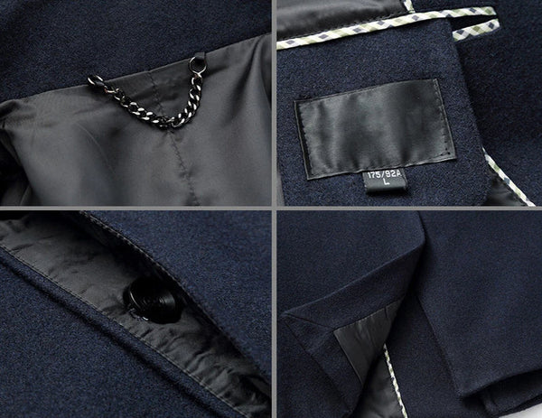 Men's Single-Breasted Long Coat – Smart & Warm Winter Outerwear