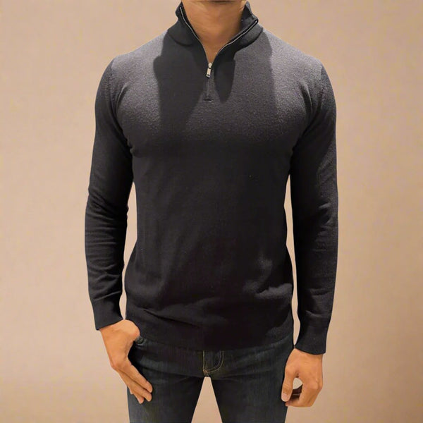Men’s Slim Fit Zip Neck Jumper – Light & Stylish for Spring