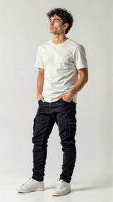 Men’s Stretch Cargo Jeans - Slim Fit & Practical Pockets