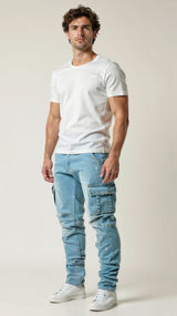 Men’s Stretch Cargo Jeans - Slim Fit & Practical Pockets