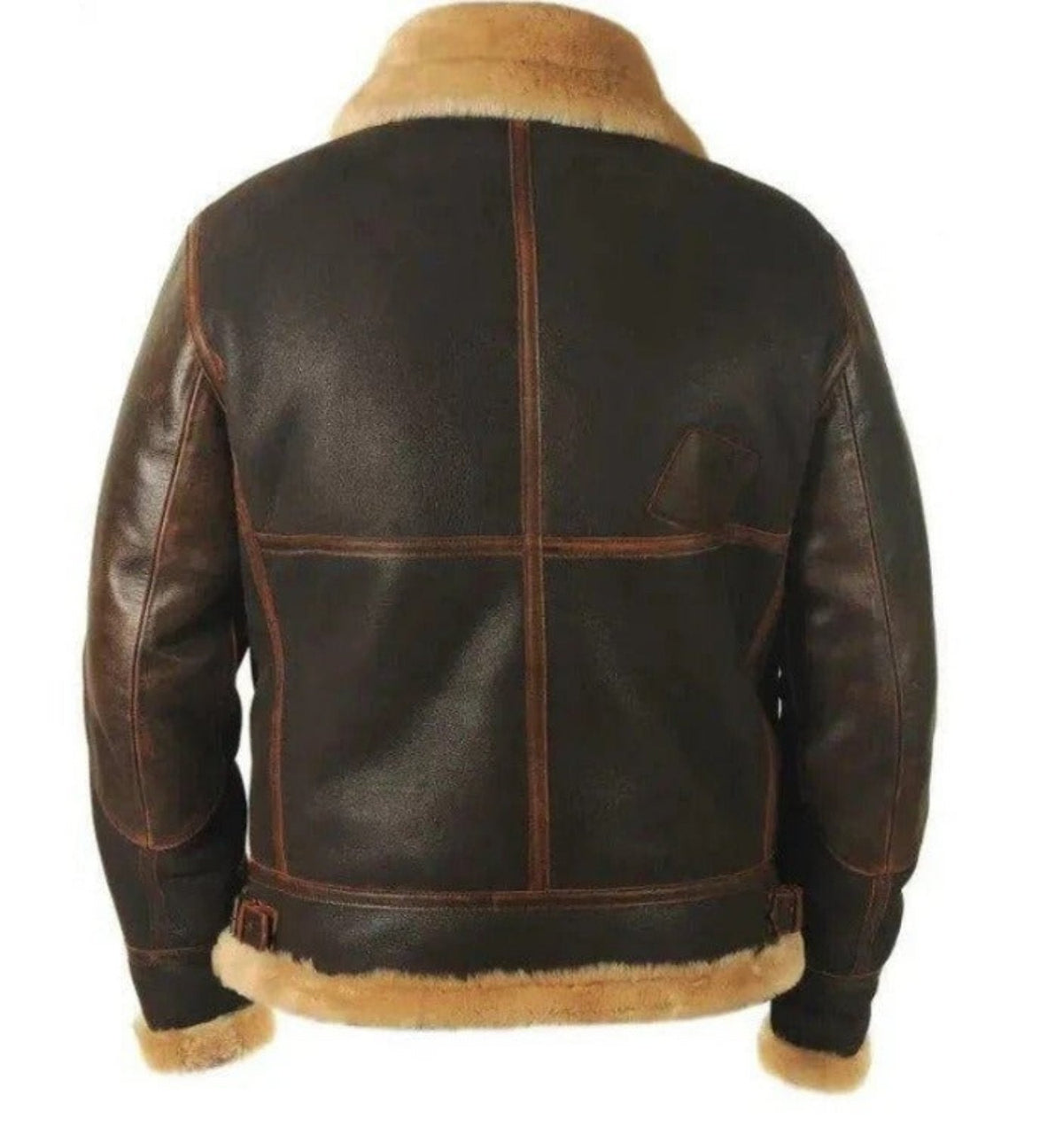 "Men's thick vintage leather jacket, brown, long sleeves, solid color, perfect for autumn and winter fashion."