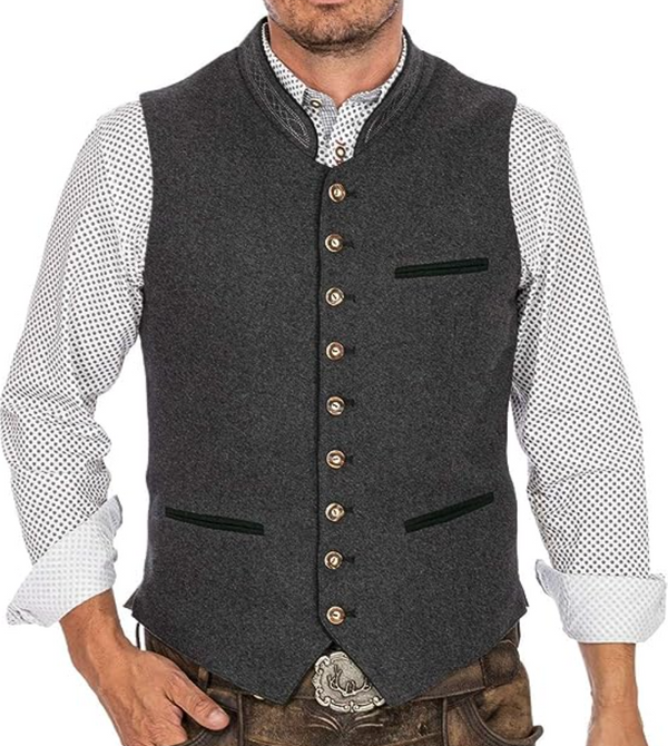 Men’s Traditional Waistcoat – Classic Bavarian Style for Smart Heritage Looks