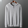 "Men's ultra-soft cashmere hoodie, sleek design, warm, durable, available in blue, gray, navy, perfect for comfort."