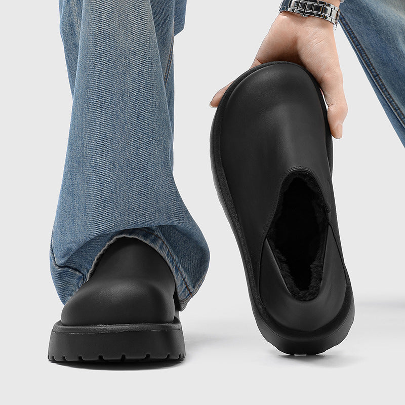 Mocassins fourrés confort semelle épaisse bout large