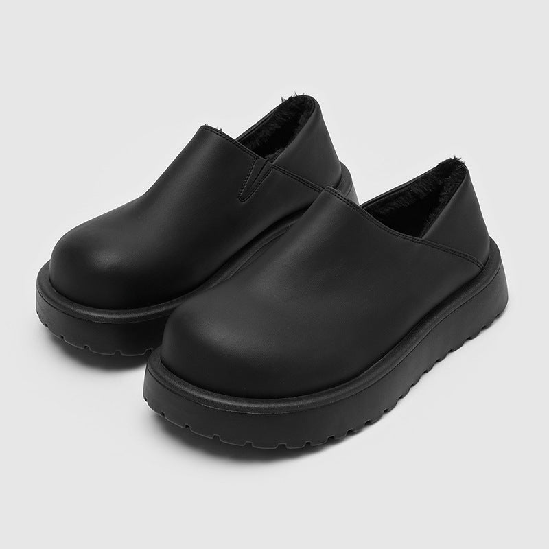 Mocassins fourrés confort semelle épaisse bout large