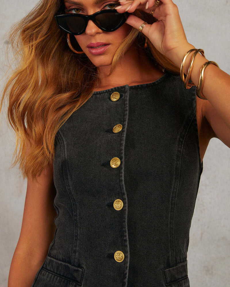 Women’s Sleeveless Denim Co-Ord Set | Wide-Leg Jeans for Casual & Everyday Wear
