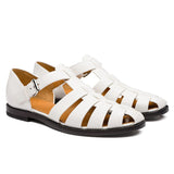 Men’s Leather Sandals – Roman Style with Buckle | Closed-Toe Summer & Holiday Footwear