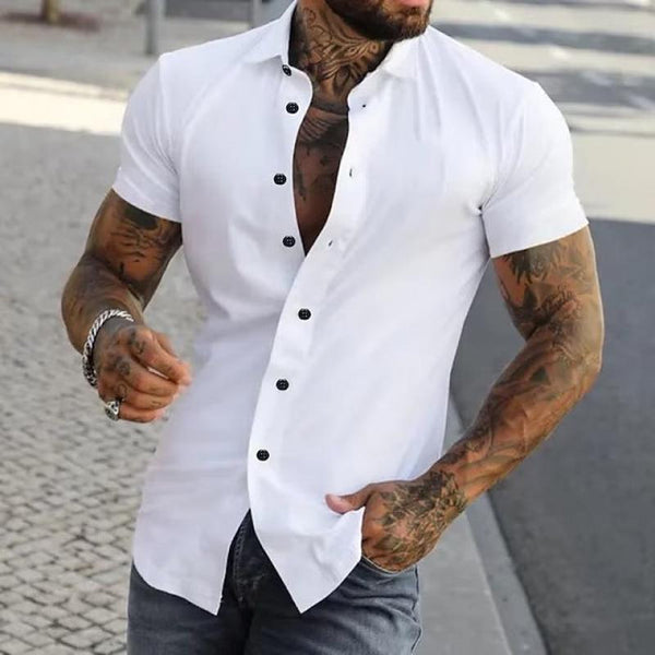 Men’s Tailored Muscle Fit Shirt | Modern Short Sleeve