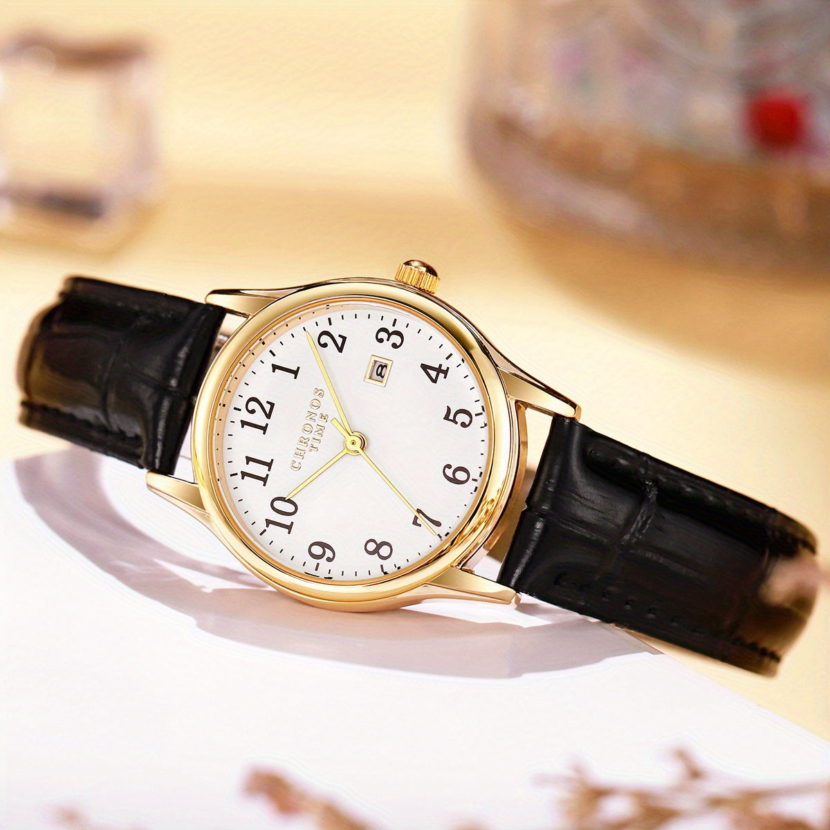 Niki | Elegant Women's Watch - Square Clock with Faux Leather Strap | Perfect Gift for Her