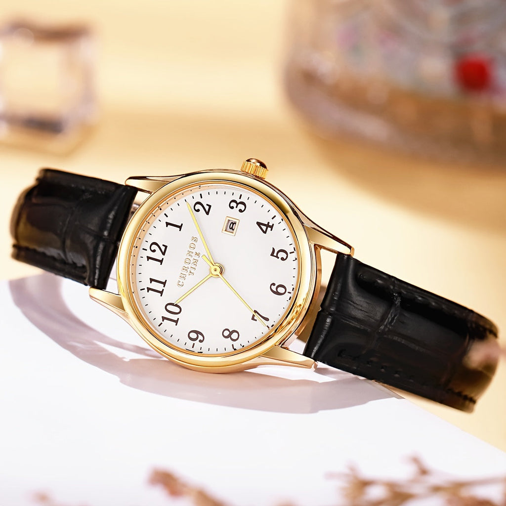 Niki | Elegant Women's Watch - Square Clock with Faux Leather Strap | Perfect Gift for Her