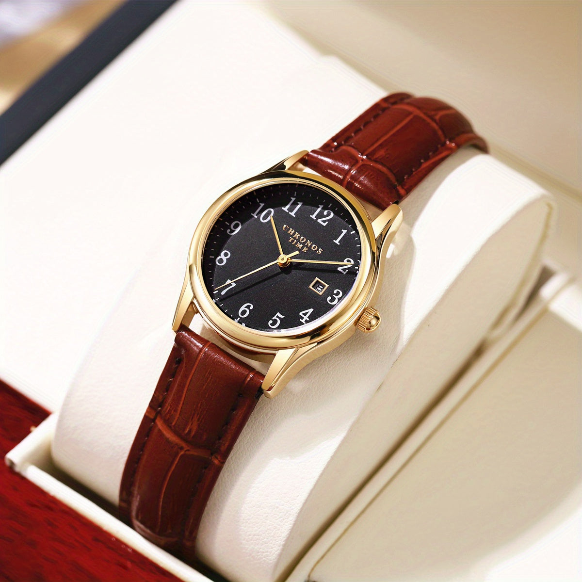 Niki | Elegant Women's Watch - Square Clock with Faux Leather Strap | Perfect Gift for Her