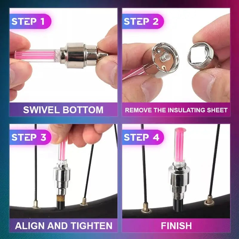 Niki | High-quality bicycle valve lighting with LED – Perfect for night rides