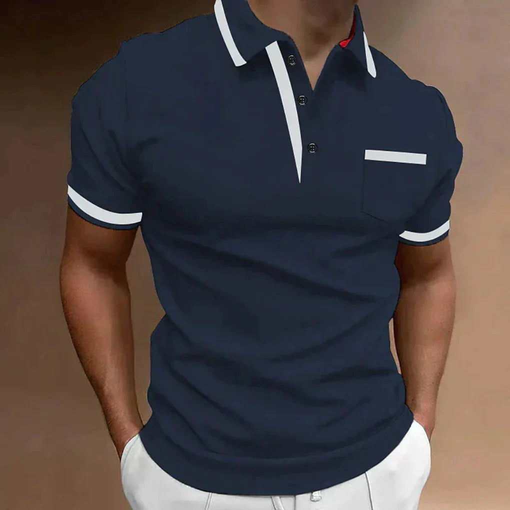 Niki | Men's Short Sleeve Polo Shirt with Pocket Detail