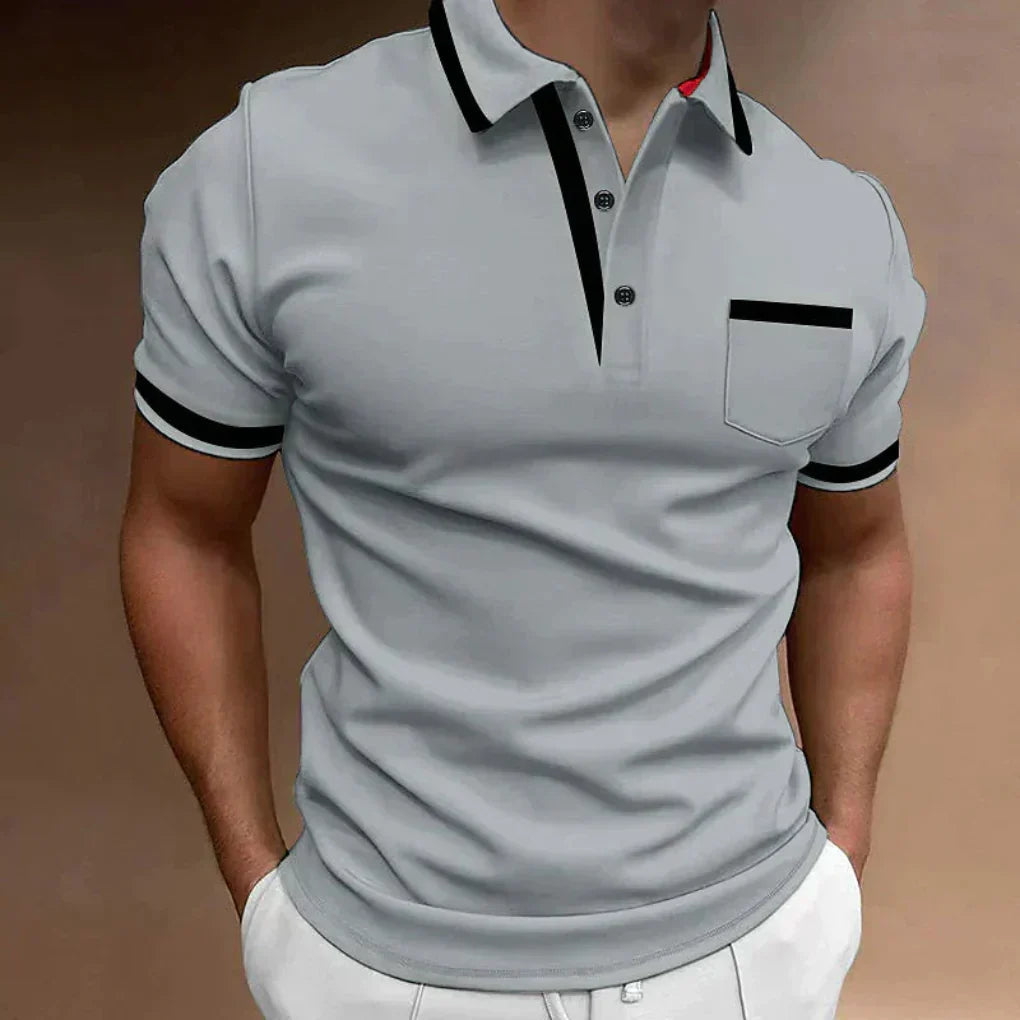 Niki | Men's Short Sleeve Polo Shirt with Pocket Detail