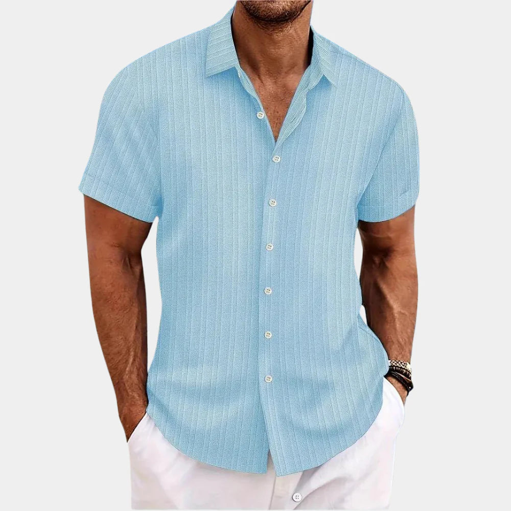 Niki | Men's Textured Short Sleeve Button-Up Shirt