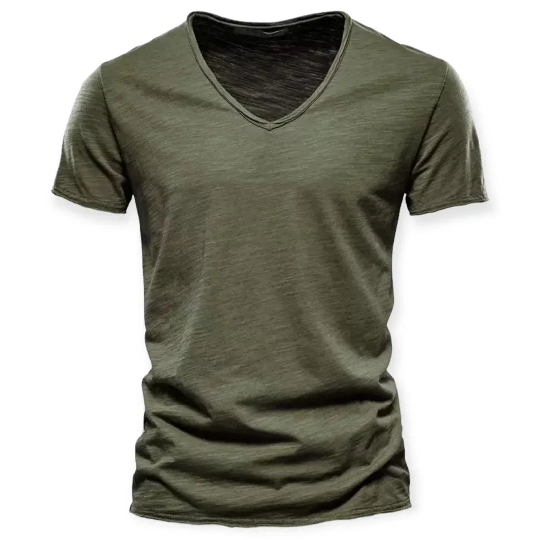 Niki | Men's V-Neck T-Shirt with Distressed Neckline