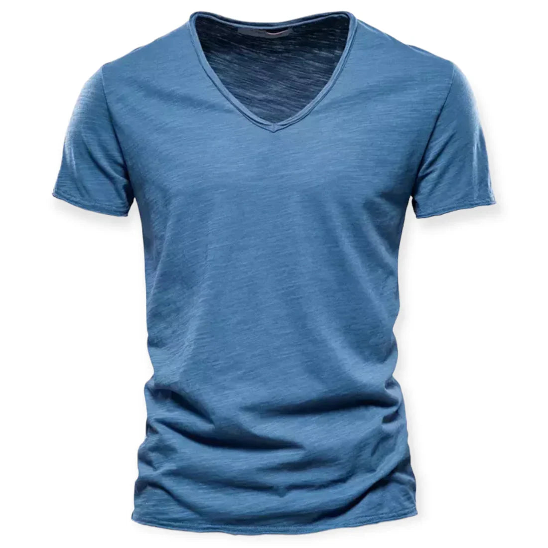 Niki | Men's V-Neck T-Shirt with Distressed Neckline