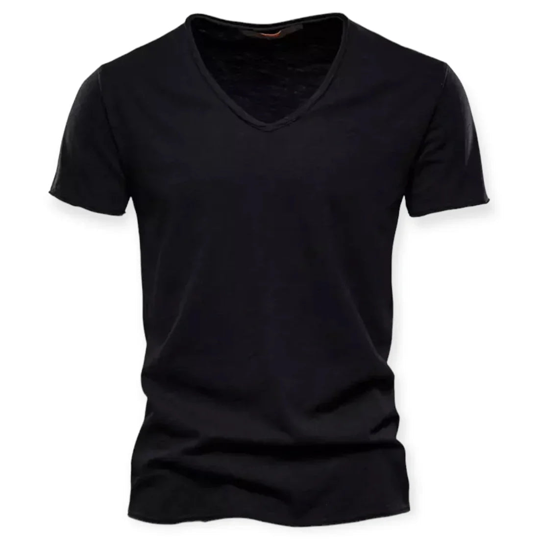 Niki | Men's V-Neck T-Shirt with Distressed Neckline