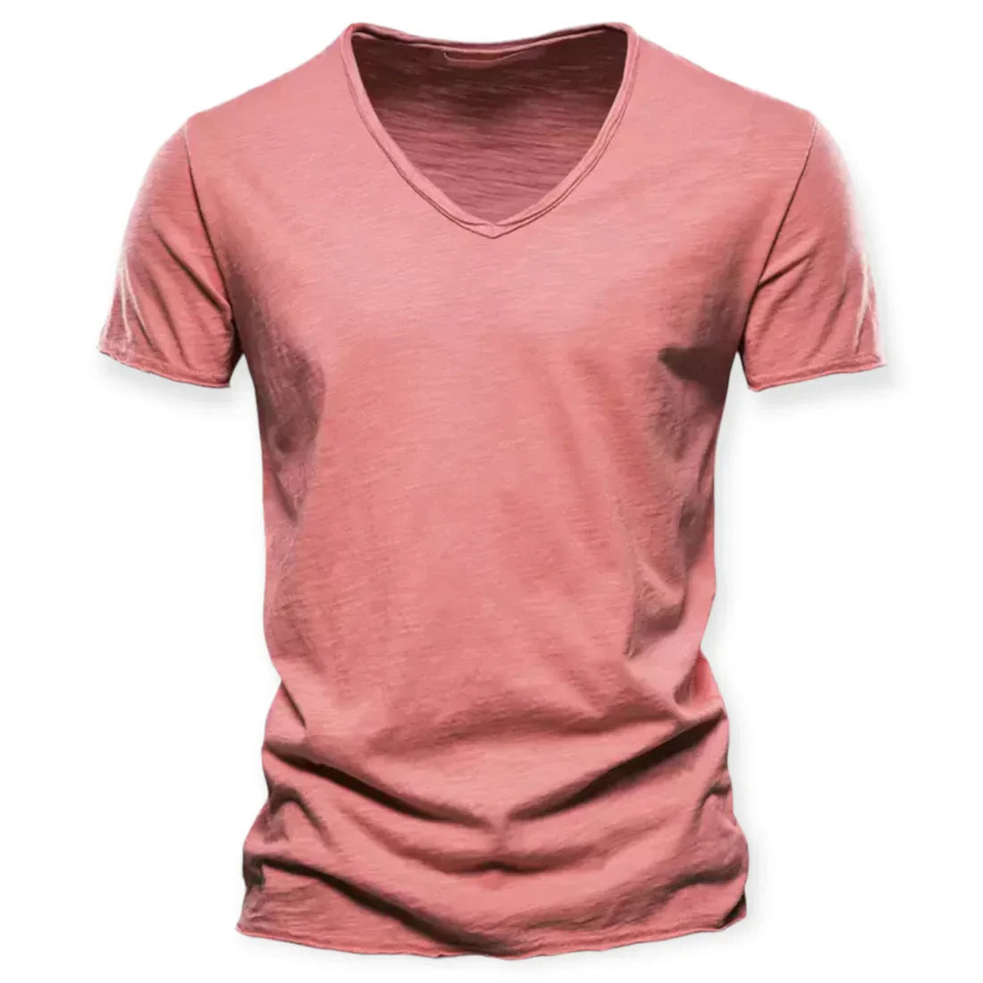 Niki | Men's V-Neck T-Shirt with Distressed Neckline