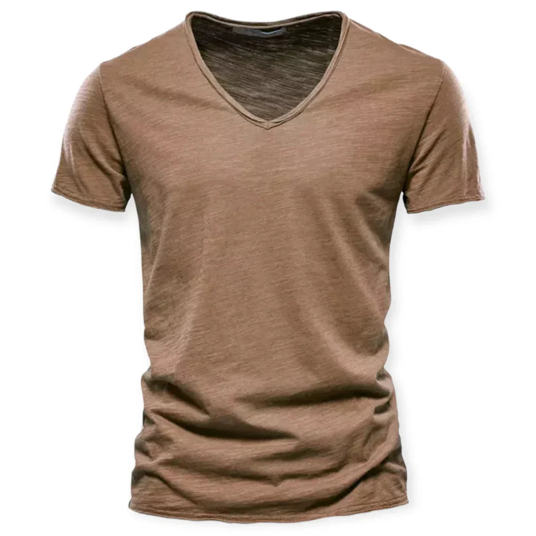 Niki | Men's V-Neck T-Shirt with Distressed Neckline