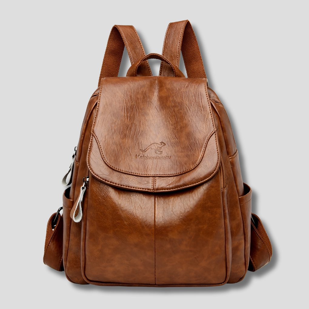 Niki | Women's Anti-Theft Leather Backpack with Embossed Design