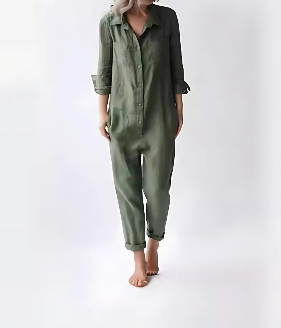 Niki | Women's Button-Up Jumpsuit with Chest Pockets