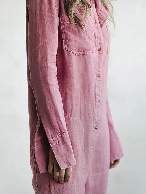 Niki | Women's Button-Up Jumpsuit with Chest Pockets