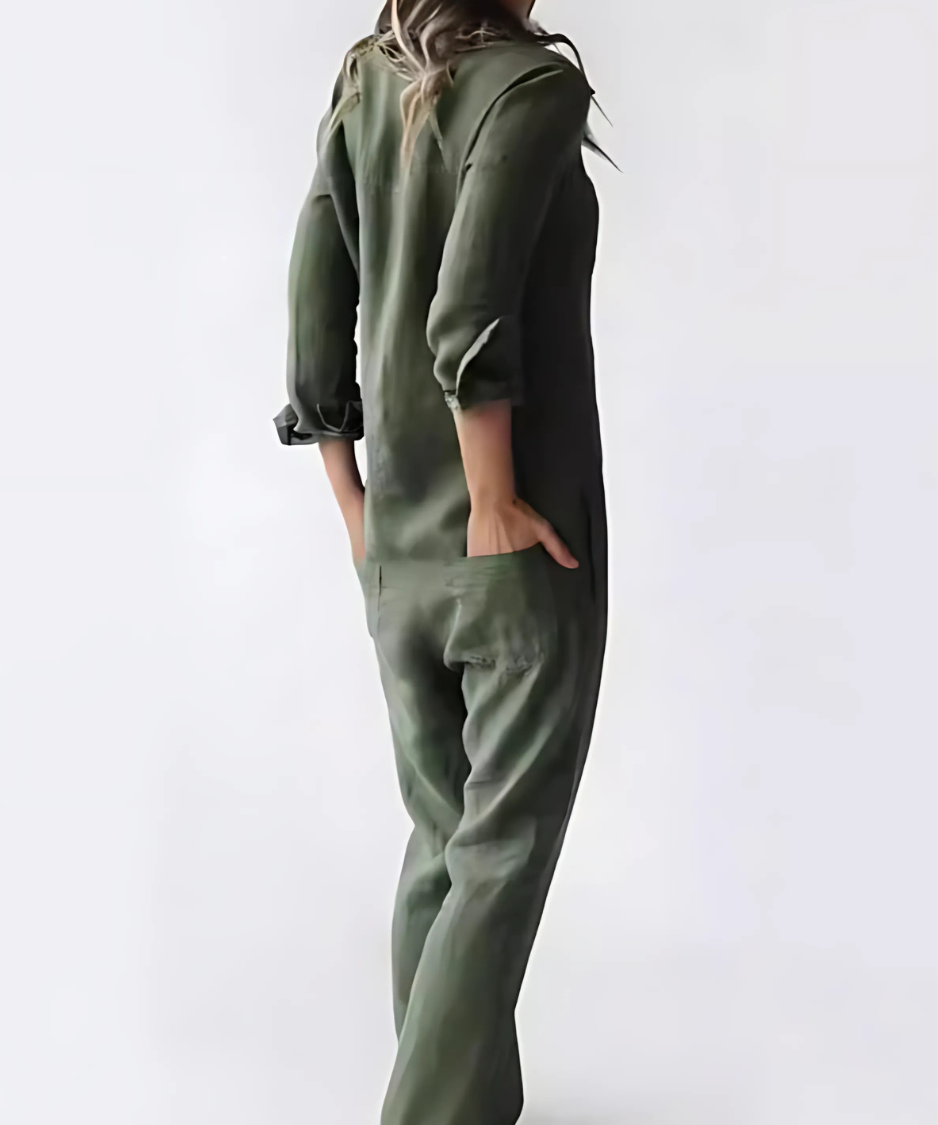 Niki | Women's Button-Up Jumpsuit with Chest Pockets