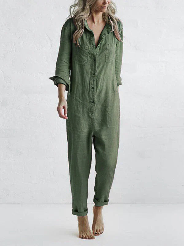 Niki | Women's Button-Up Jumpsuit with Chest Pockets