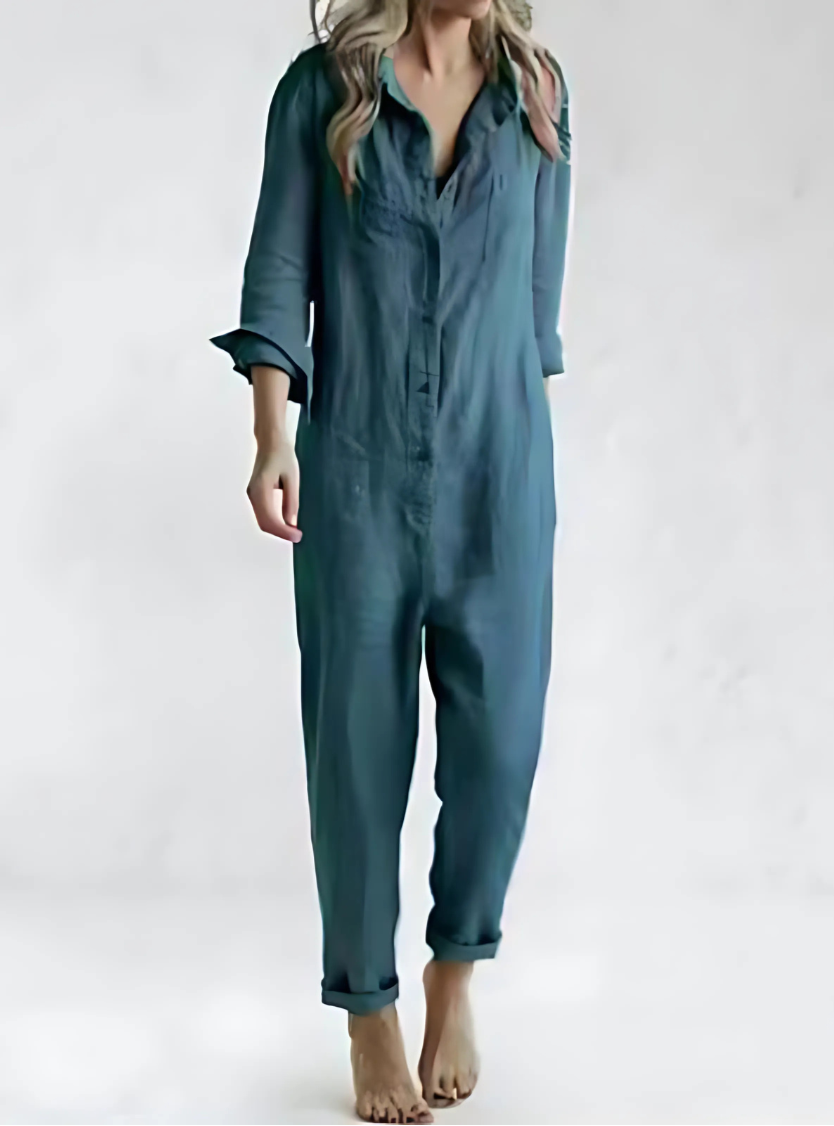 Niki | Women's Button-Up Jumpsuit with Chest Pockets