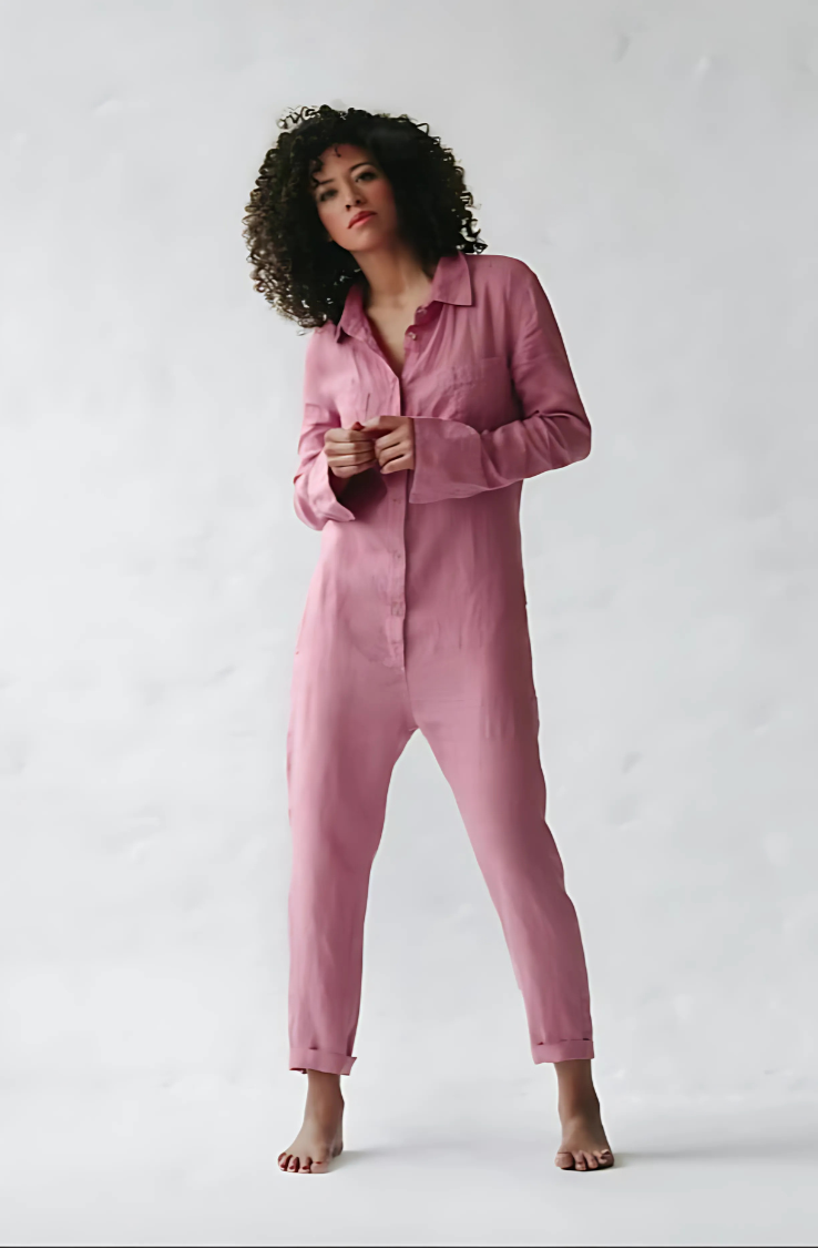 Niki | Women's Button-Up Jumpsuit with Chest Pockets