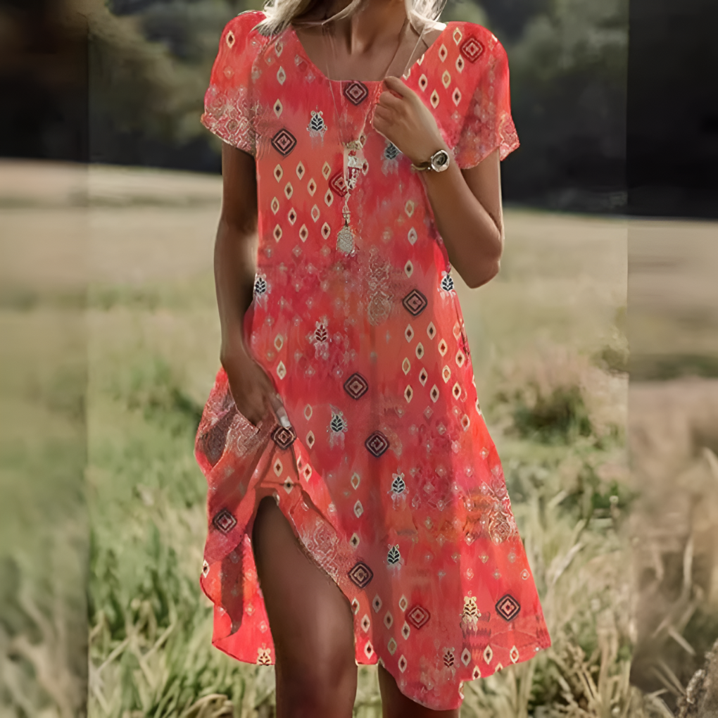 Niki | Women's Casual Midi Dress with Polka Dots