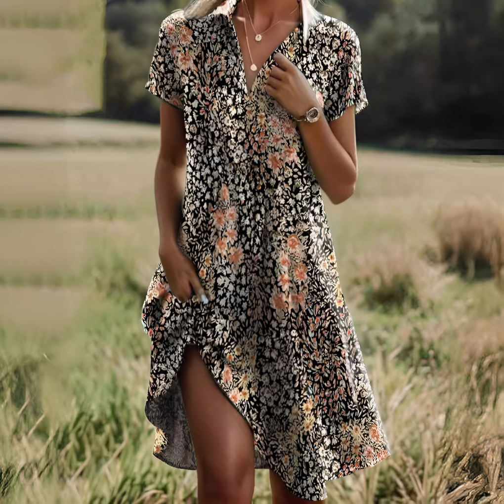 Niki | Women's Casual Midi Dress with Polka Dots
