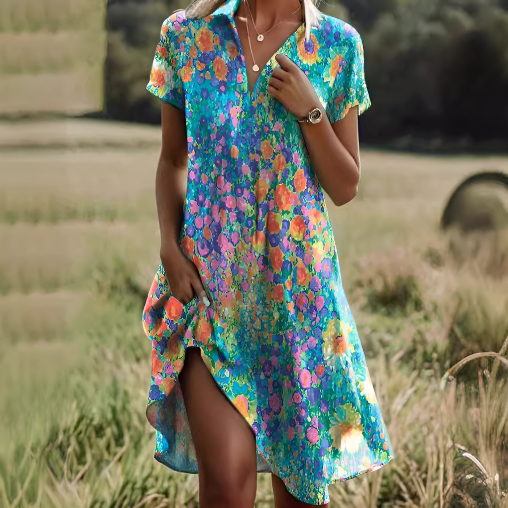 Niki | Women's Casual Midi Dress with Polka Dots