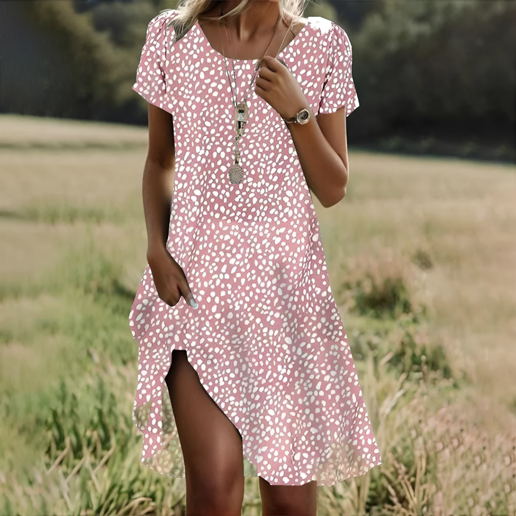 Niki | Women's Casual Midi Dress with Polka Dots