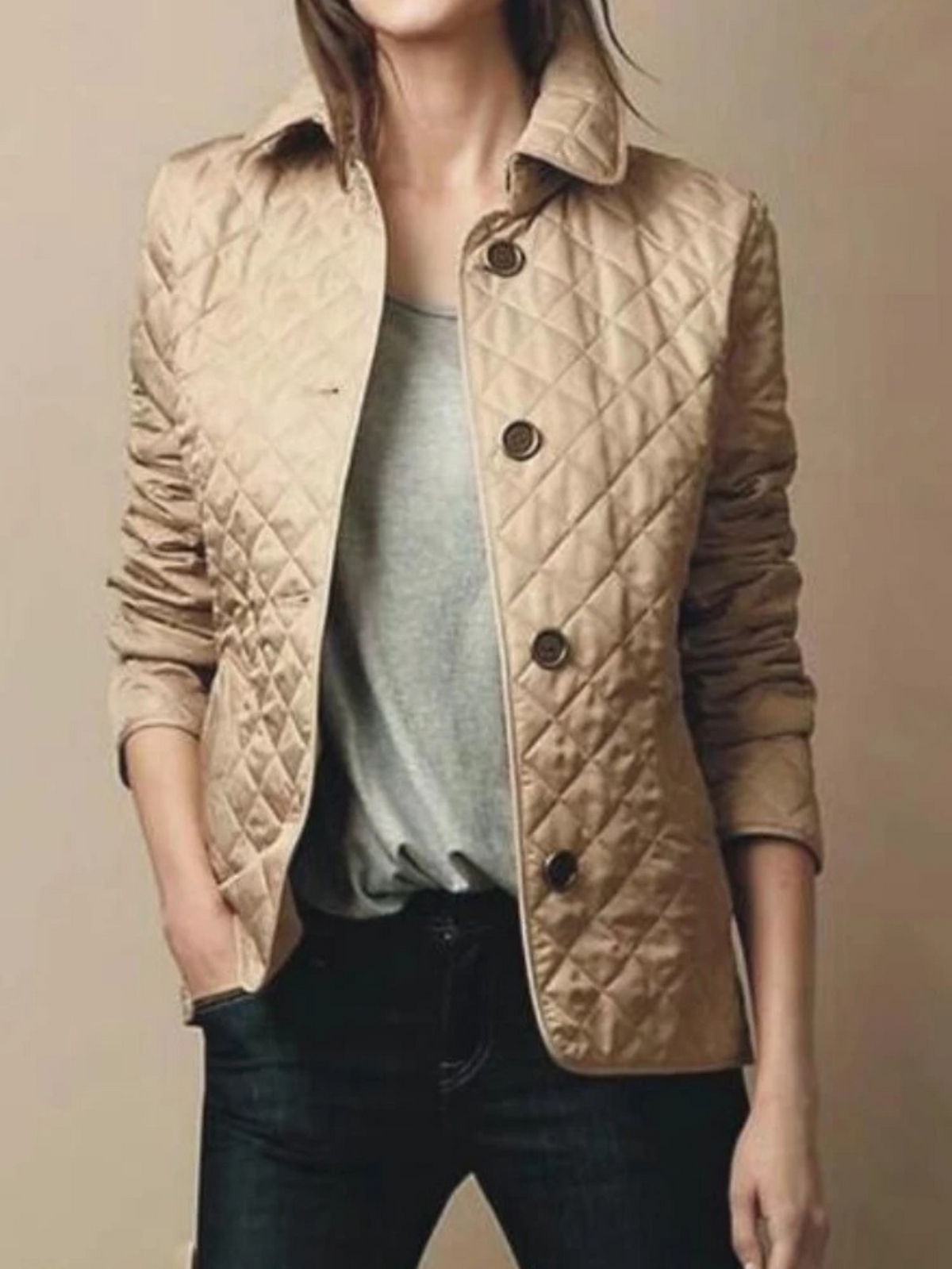 Niki | Women's Quilted Jacket with Turn-Down Collar