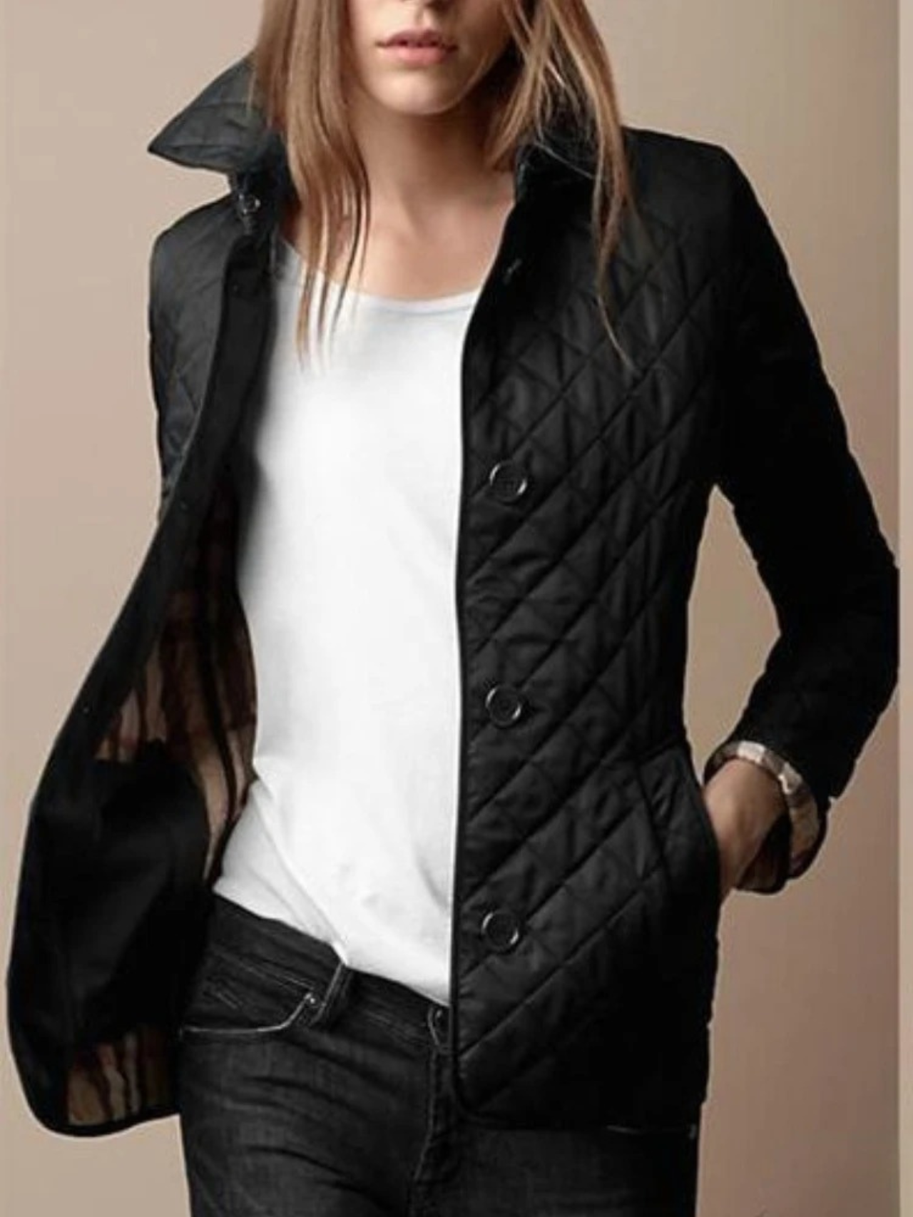 Niki | Women's Quilted Jacket with Turn-Down Collar