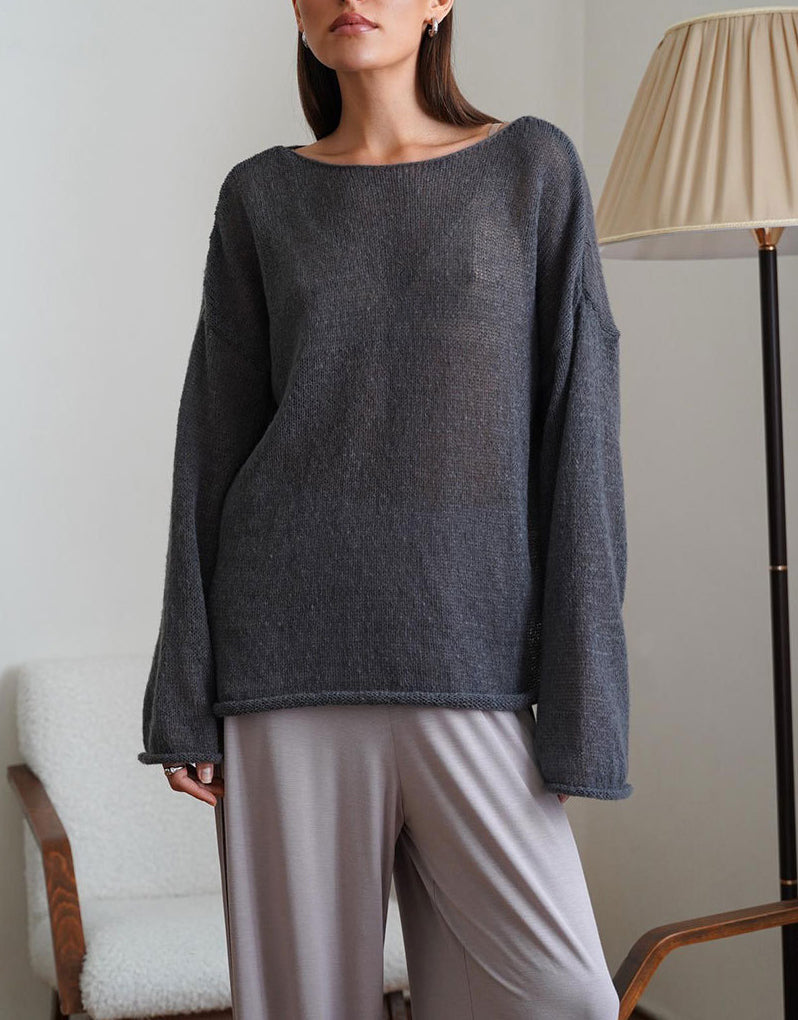 Women’s Sheer Bell Sleeve Knit Top | Smart Casual & Daily Wear