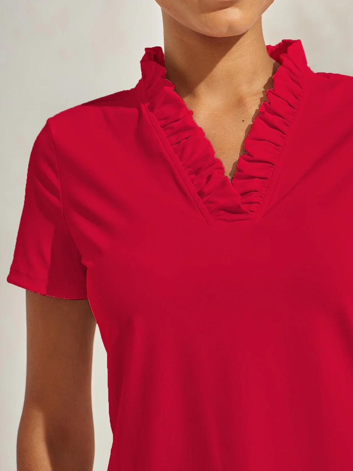 Women’s Ruffle V-Neck Golf Polo UPF50+