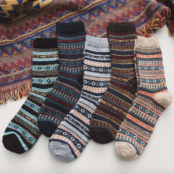 Nordic Winter Socks  Scandinavian Pattern Wool Blend - Product showcase