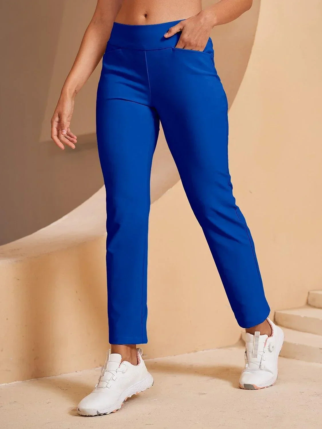 Pantaloni da golf alla caviglia da donna con elastico
