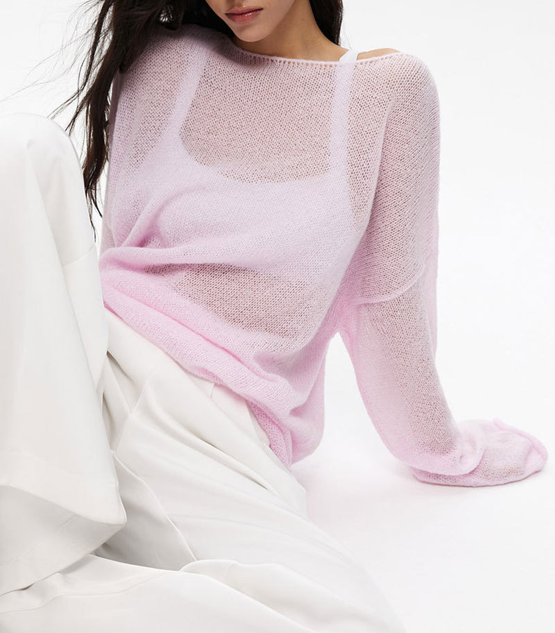 Women’s Sheer Bell Sleeve Knit Top | Smart Casual & Daily Wear
