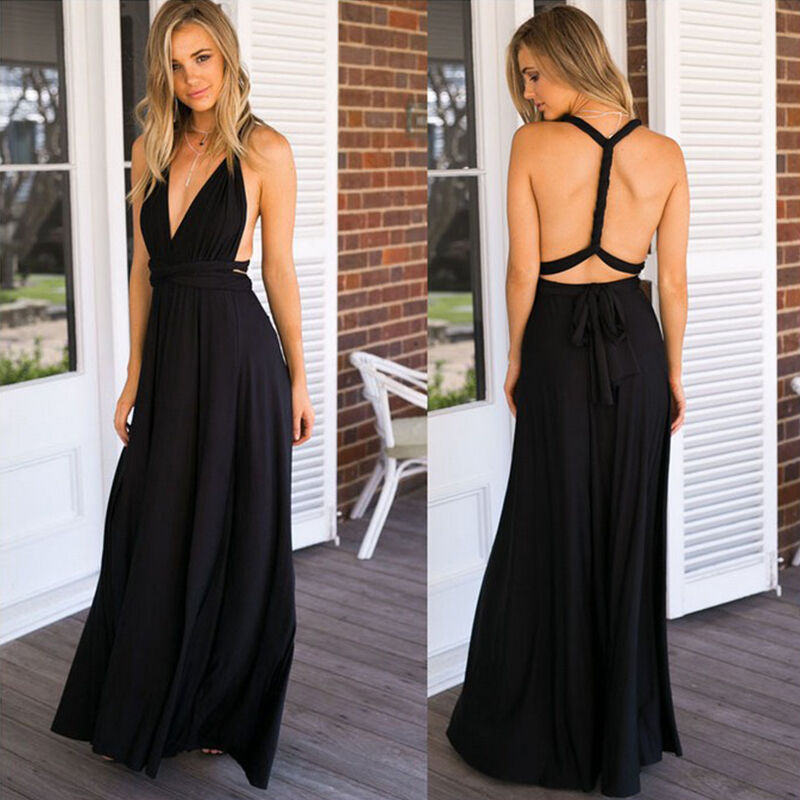 Women's  Maxi Multiway Infinity Dress - Elegant Bridesmaid & Wedding Guest Dress
