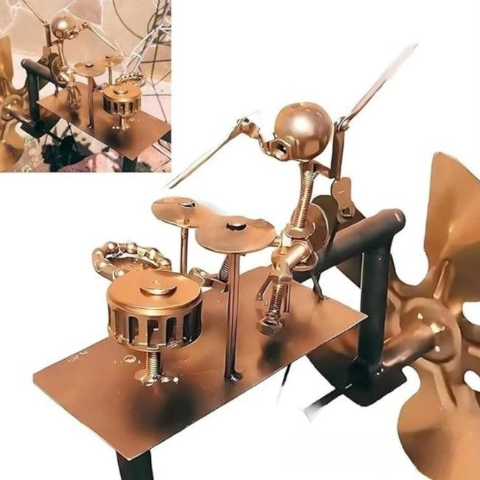 Metal Wind Spinner 'Rock Band' – Kinetic Garden Decor with Character