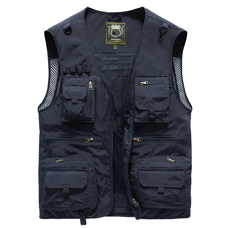 Gilet Estivo Leggero da Uomo con Tasche Multiple - Giacca Senza Maniche Traspirante per Escursionismo, Pesca, Campeggio e Viaggi