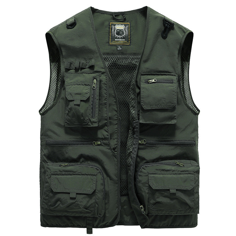 Gilet Estivo Leggero da Uomo con Tasche Multiple - Giacca Senza Maniche Traspirante per Escursionismo, Pesca, Campeggio e Viaggi