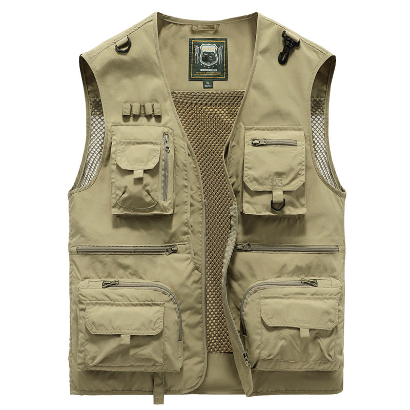 Gilet Estivo Leggero da Uomo con Tasche Multiple - Giacca Senza Maniche Traspirante per Escursionismo, Pesca, Campeggio e Viaggi