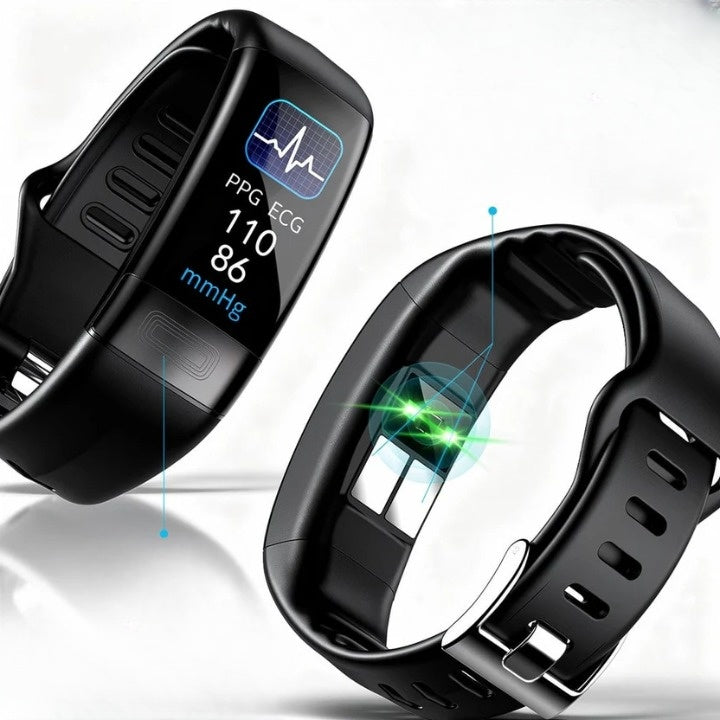 Smartwatch with ECG, Heart Rate, and Blood Pressure Monitoring